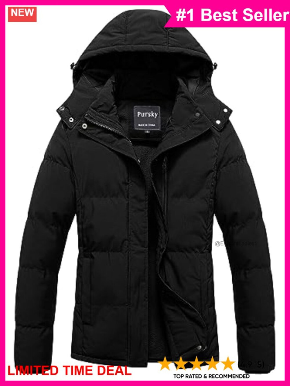 Women's Warm Winter Thicken Coat Waterproof Cropped Parka Removable Hood